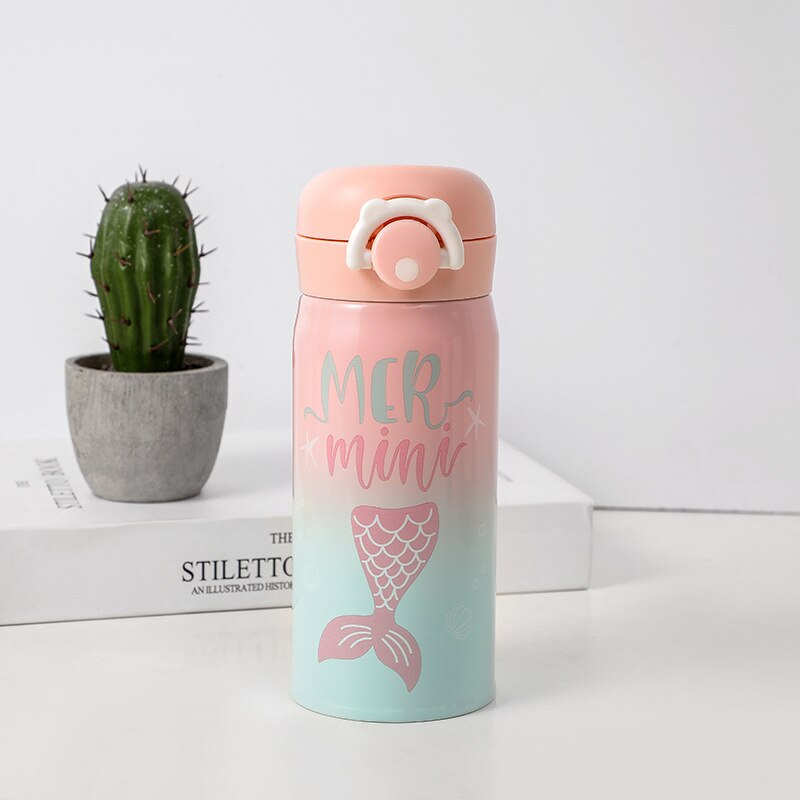 Kinderen Rvs Water Fles Cartoon Mermaid Thermos Thermos School Reizen Thermoskan Thermoskan: 500ml / 3