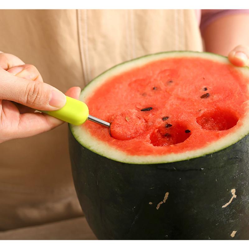 Cuillère à creuser multifonctionnelle 2 en 1, extracteur de graines, coupe-ustensiles de cuisine, cuillère à creuser en plastique, outil de plateau de fruits