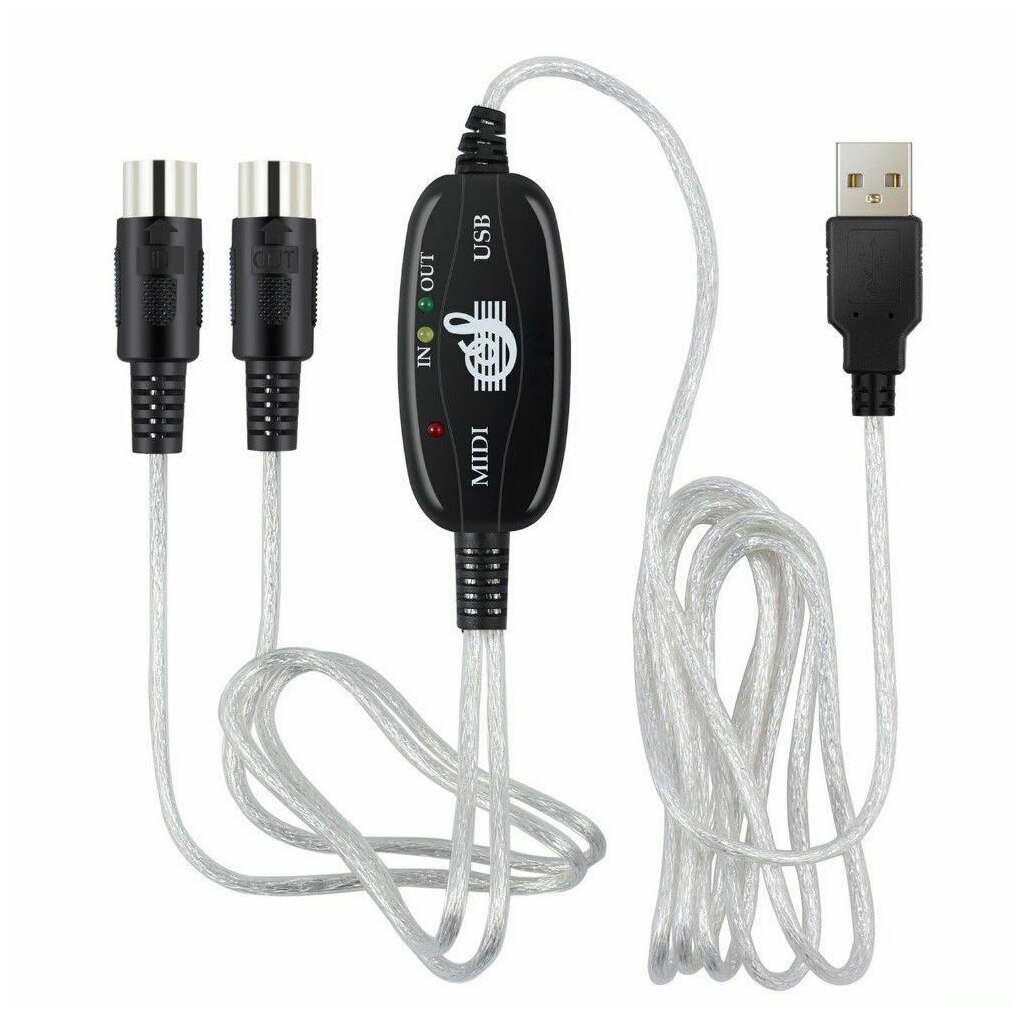 Midi interface til usb kabel konverter stik pc til synthesizer musik keyboard instrument kabel adapter til hjemmemusikstudie