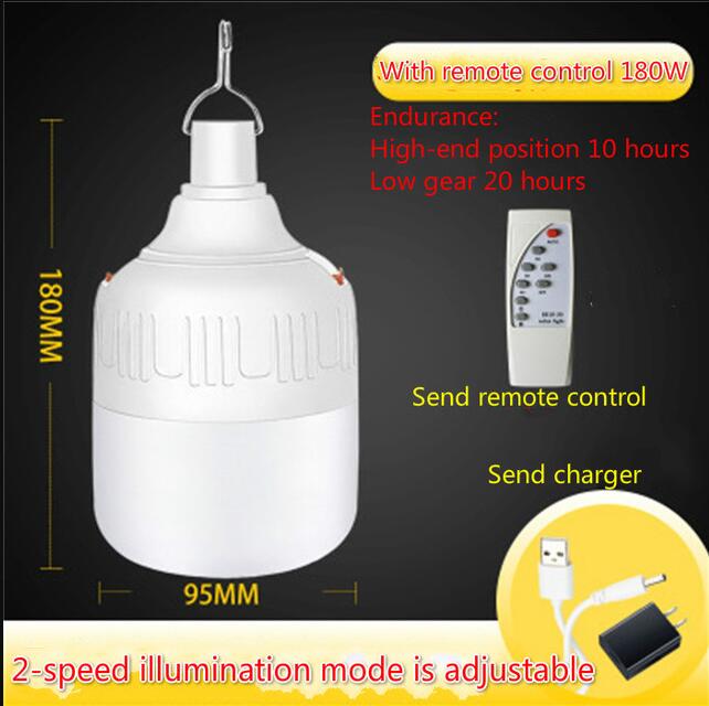 Remote control USB charging 18650 lithium battery LED emergency light wireless camping light tent chandelier barbecue light