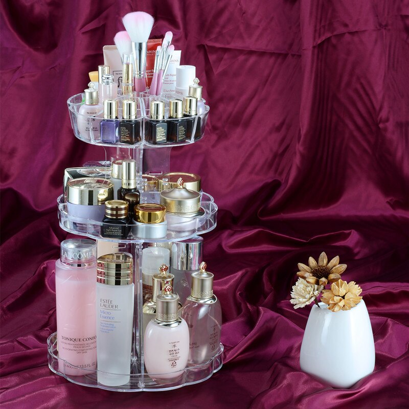 360 Graden Rotatie Make Up Organizer Opbergdoos Acryl Make Up Organizer Cosmetische Organizer Verstelbare Make Up Display