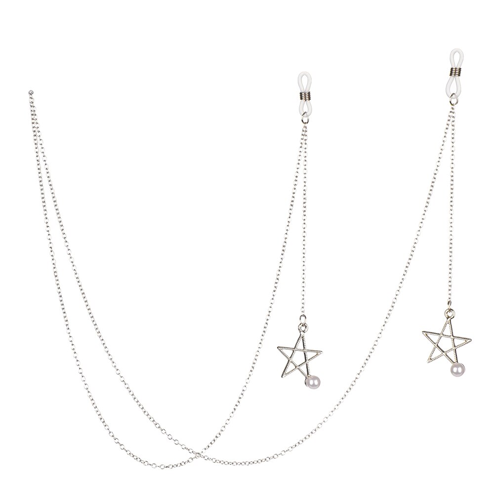 Zeester, schelp, zonnebril, ketting, parels, strass steentjes, brillenkoord, brillenketting, kralen, nekband, touw 70cm: 08