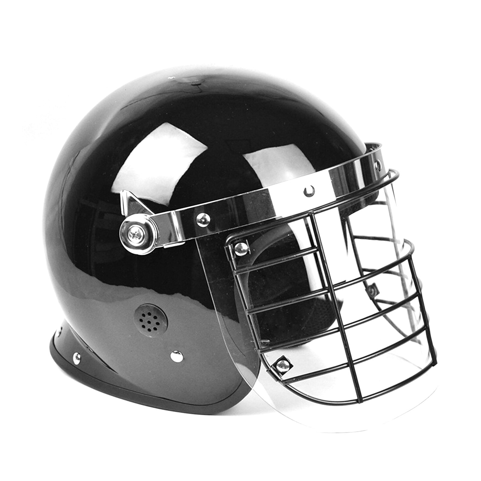 Anti Riot Helmet with Clear Face Shield Metal Net Impact &amp; Penetration Resistant Safety Riot Helmets for School Public Patrol
