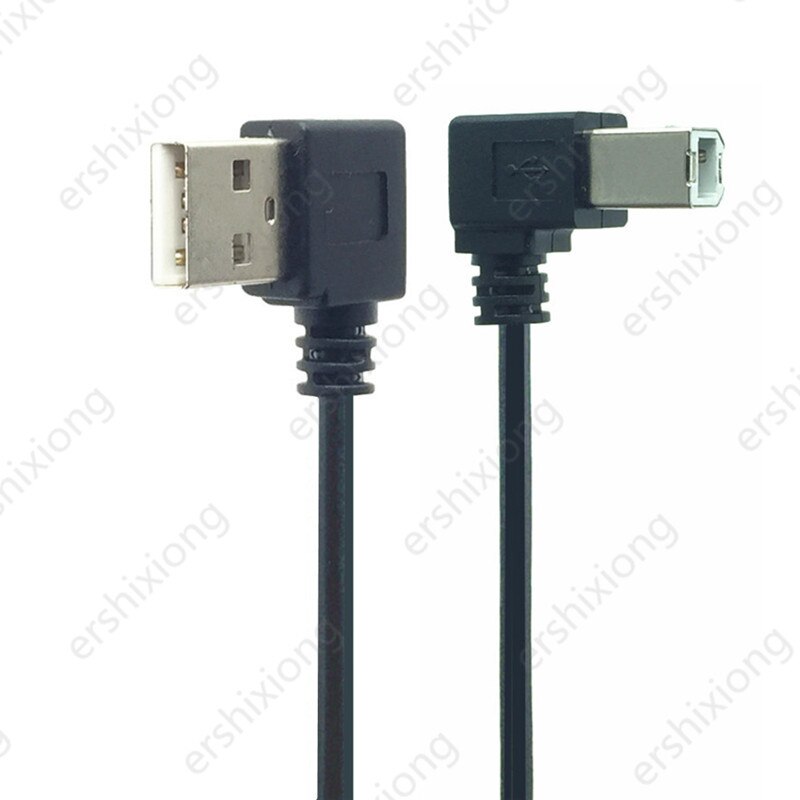 0.5M 1M Haaks Usb 2.0 A Male Naar Haaks B Male 90 Graden Printer Scanner Computer kabel: Left / 0.5m