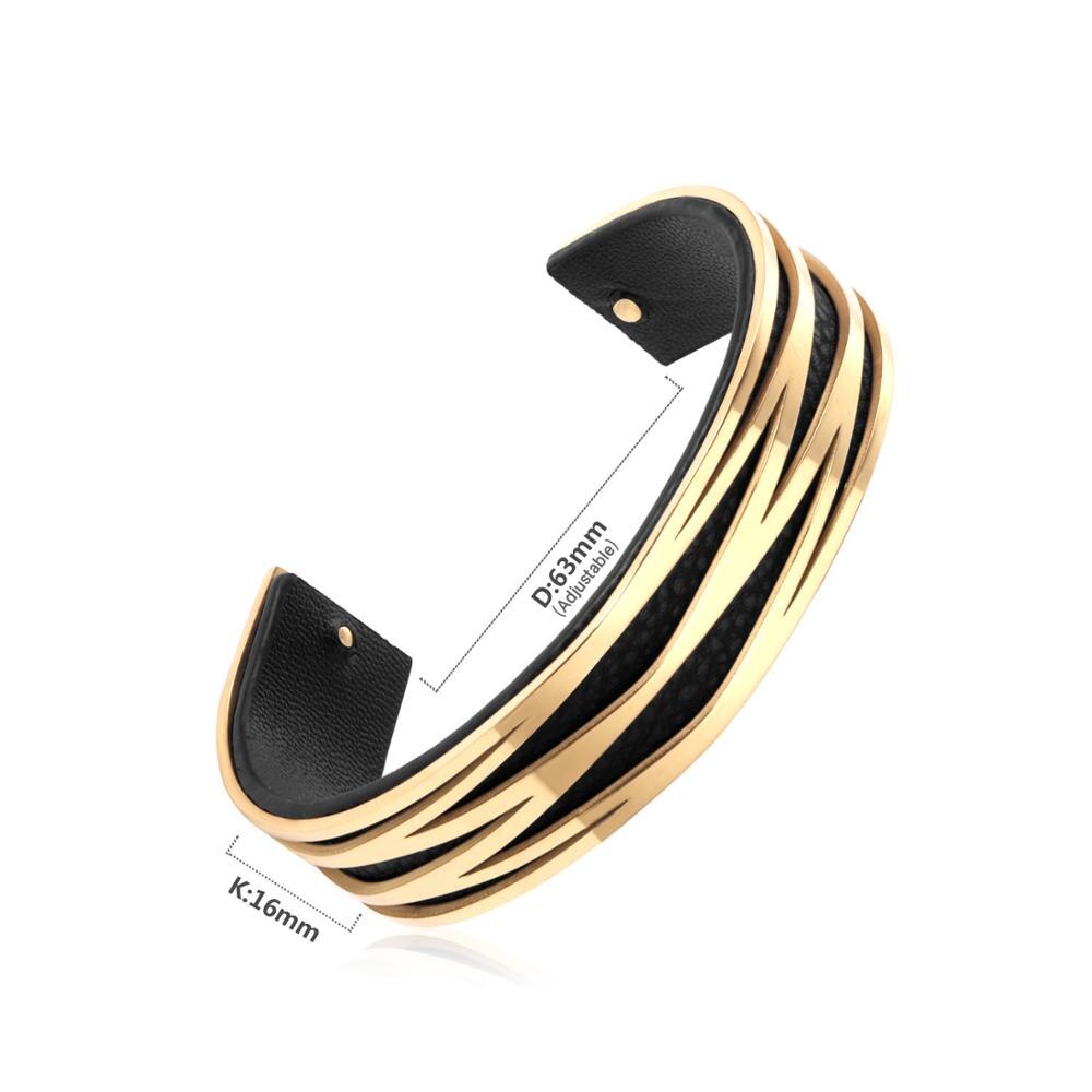 Luxusteel Lederen Armband Mannen Rvs Hollow Out Manchet Armbanden Pulsera Beste Vriend