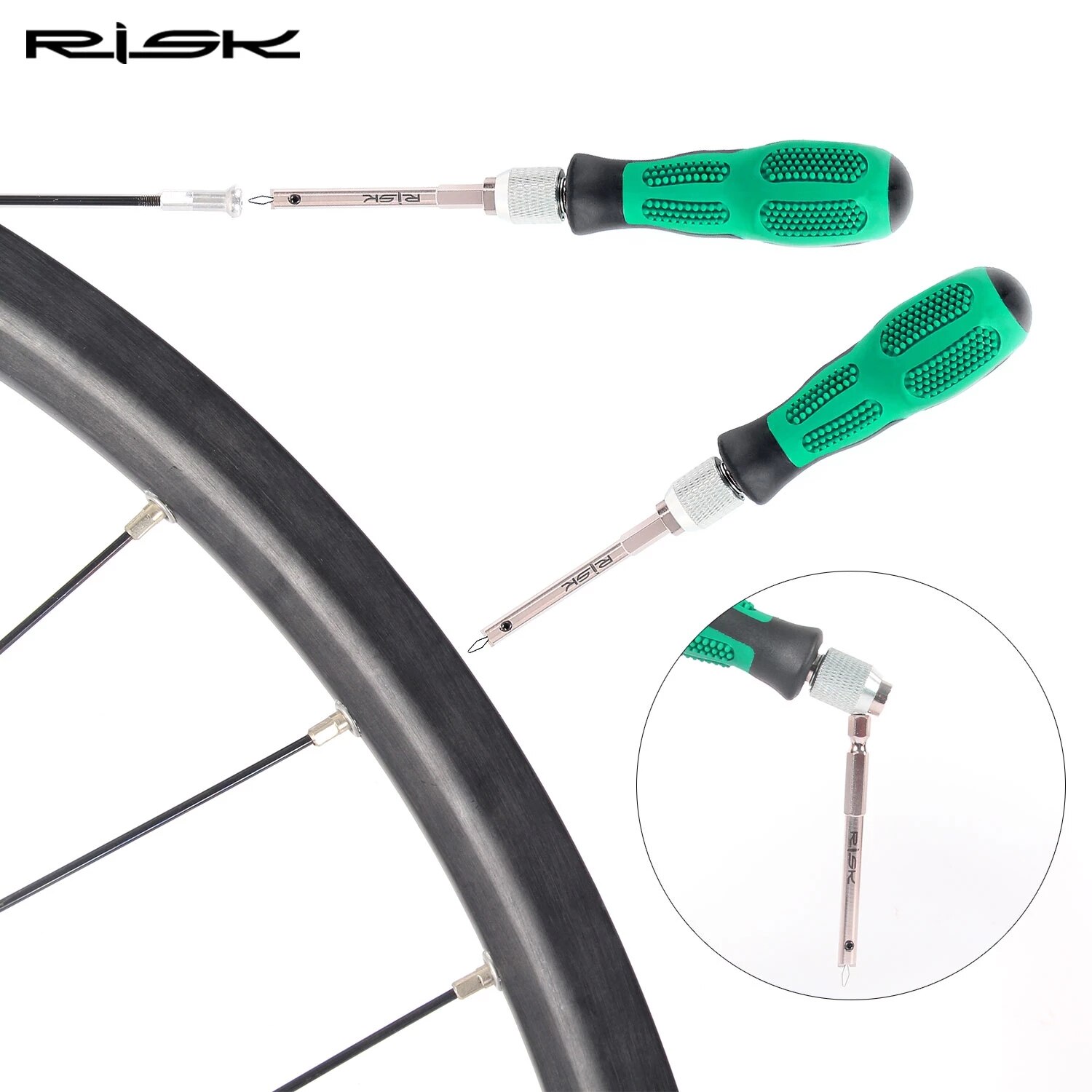 RISK Bike Spoke Nipple Insertion Tool Screwdriver Bicycle Spoke cap Removal Wrench MTB Road Bike Wheel spoke nipple Key