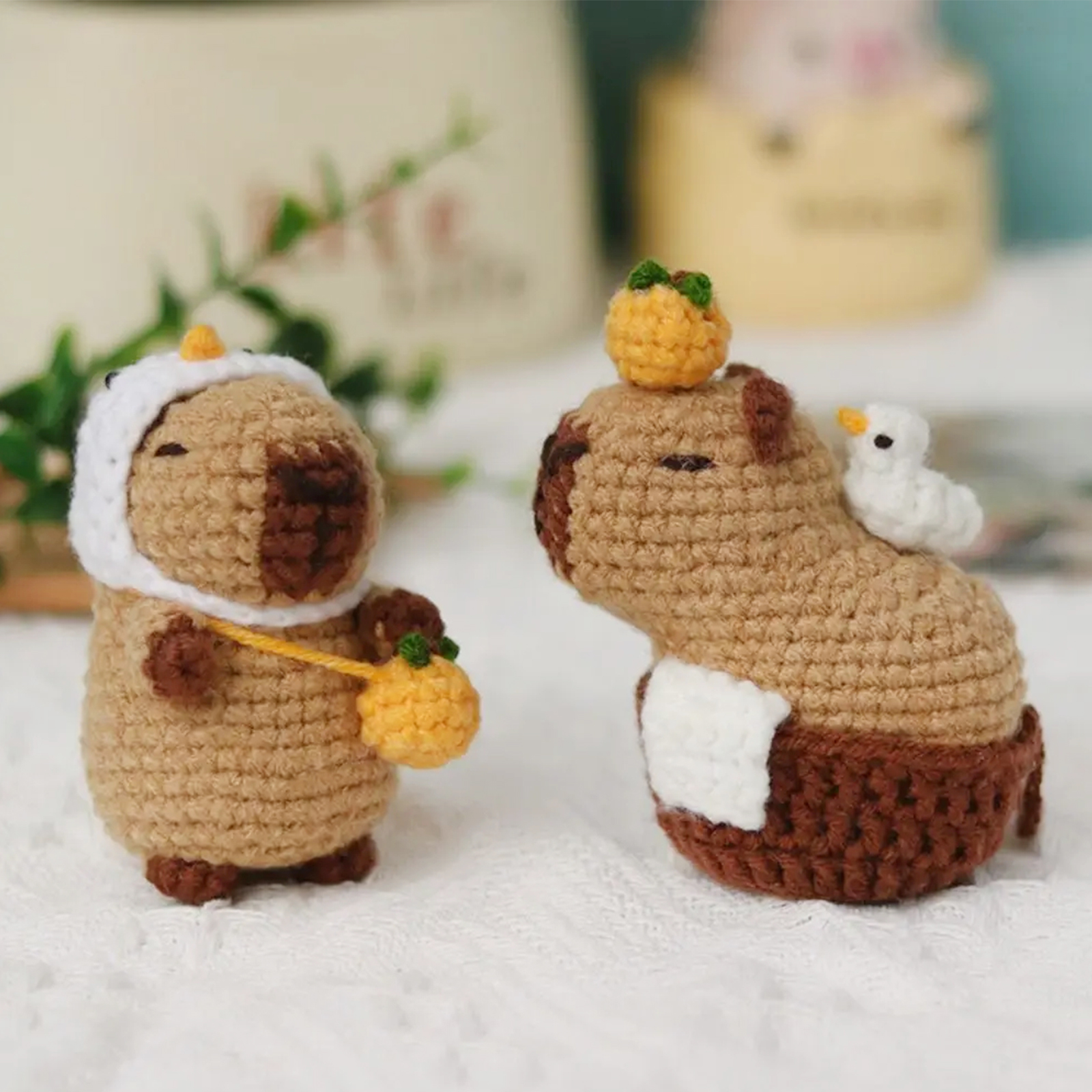 Kit de crochet capibara, lindo kit de ganchillo de animales, de Navidad, kit de ganchillo para principiantes, kit de ganchillo para amantes del manualidades,
