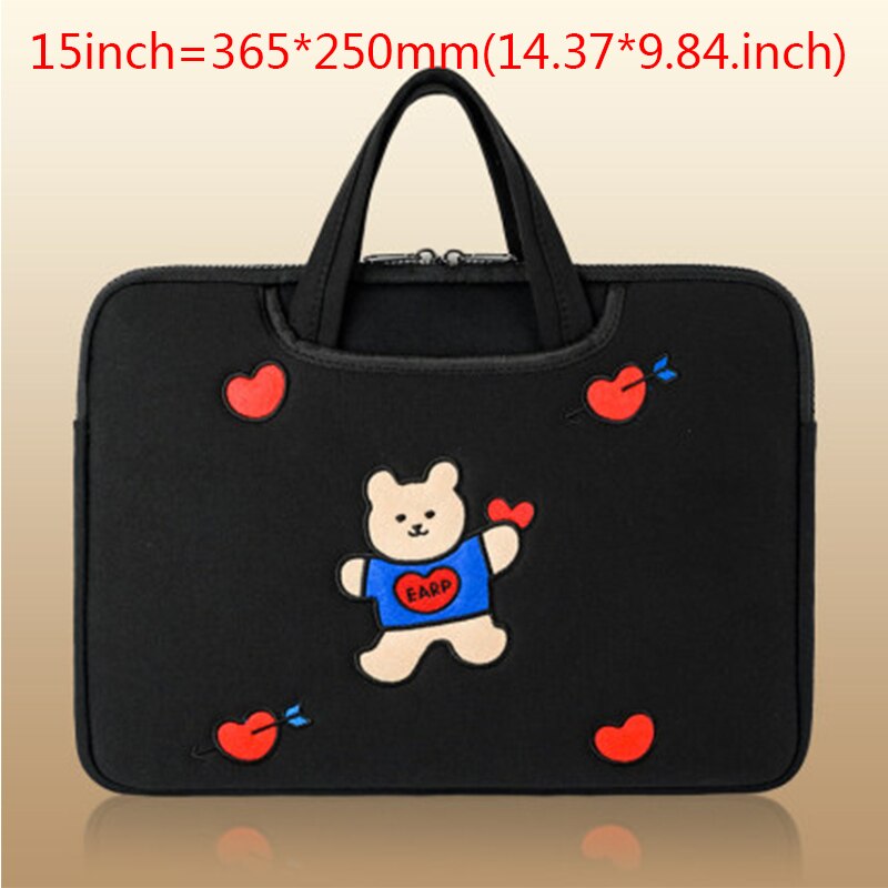 Cotton Bear torby do przechowywania laptopa na rękaw 11/13 cala dla Macbook Air Pro 13 15 torebka na komputer teczka torba na notebooka: B handbag 15inch
