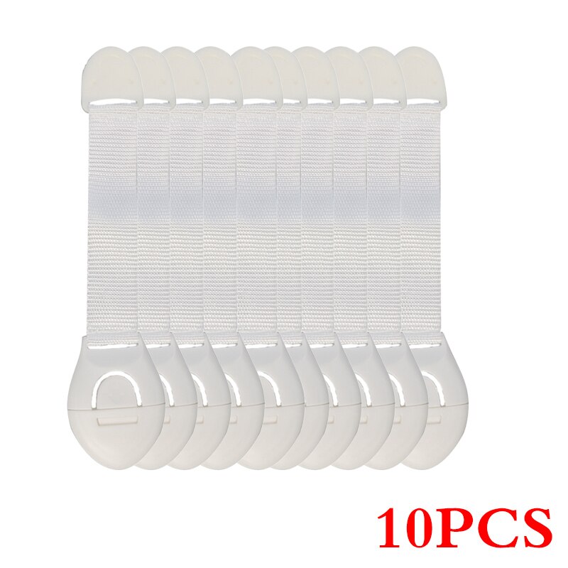 10 unids/lote de cerradura para niños, protección de bloqueo, puertas de seguridad para niños, cierre de seguridad de plástico: 10PCSWithe