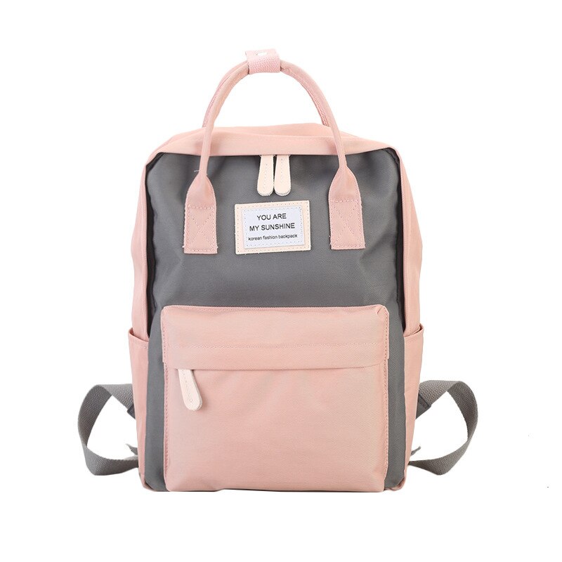 Mochila de lona para mujer , mochila impermeable de color caramelo para Chica adolescente, bolso escolar, mochila portátil grande bonita, mochila de de retazos: Marfíl