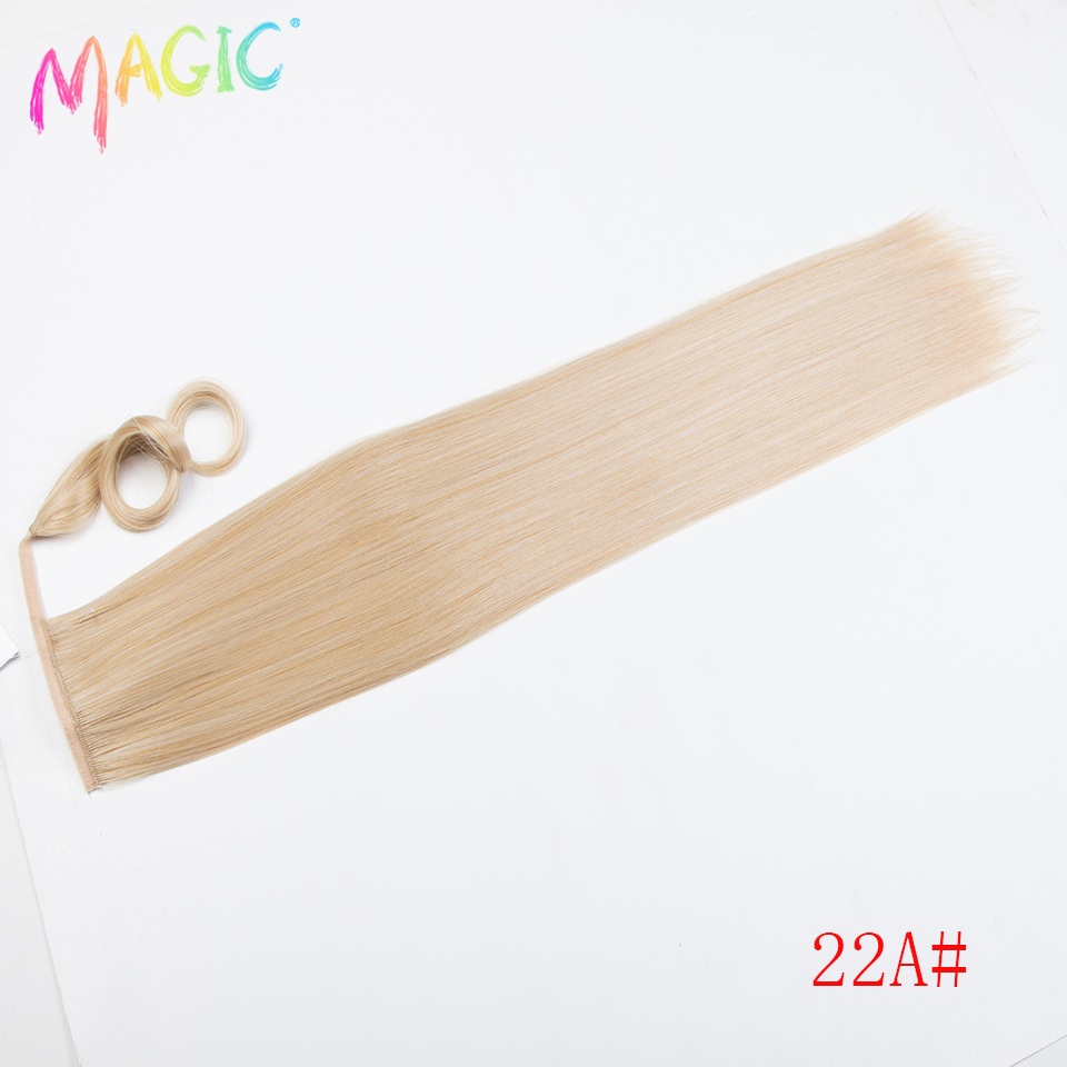Magic Synthetische Lange Rechte Paardenstaart Haar 32 Inch Wrap Around Clip In Paardenstaart Haar Hittebestendige Staart Synthetische Extensions: 22A