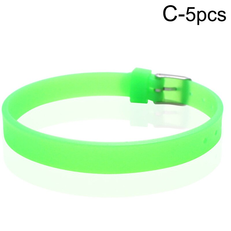 5pcs Silicone Wristband Bracelet Casual Bangles Wrist Band Sports Jogger Running Adjustable Jewelry Accessories: C