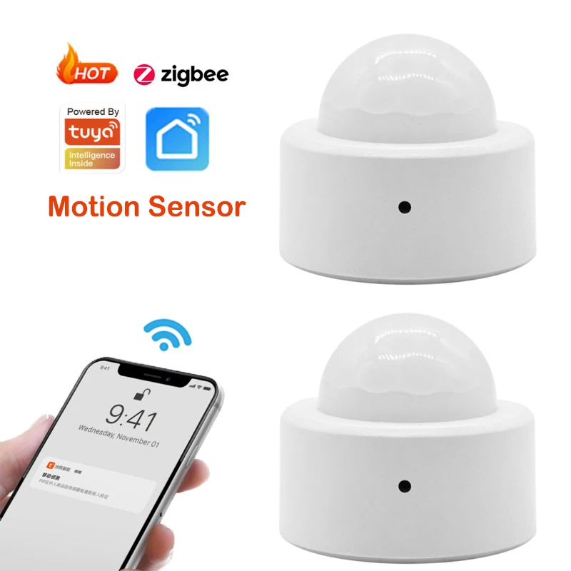 Tuya Zigbee Motion Sensor Detector Smart Home Pir Menselijk Lichaam Sensor Alarmsysteem Gebruik Met Zigbee Gateway Voor Alexa Google thuis: 2 PCS