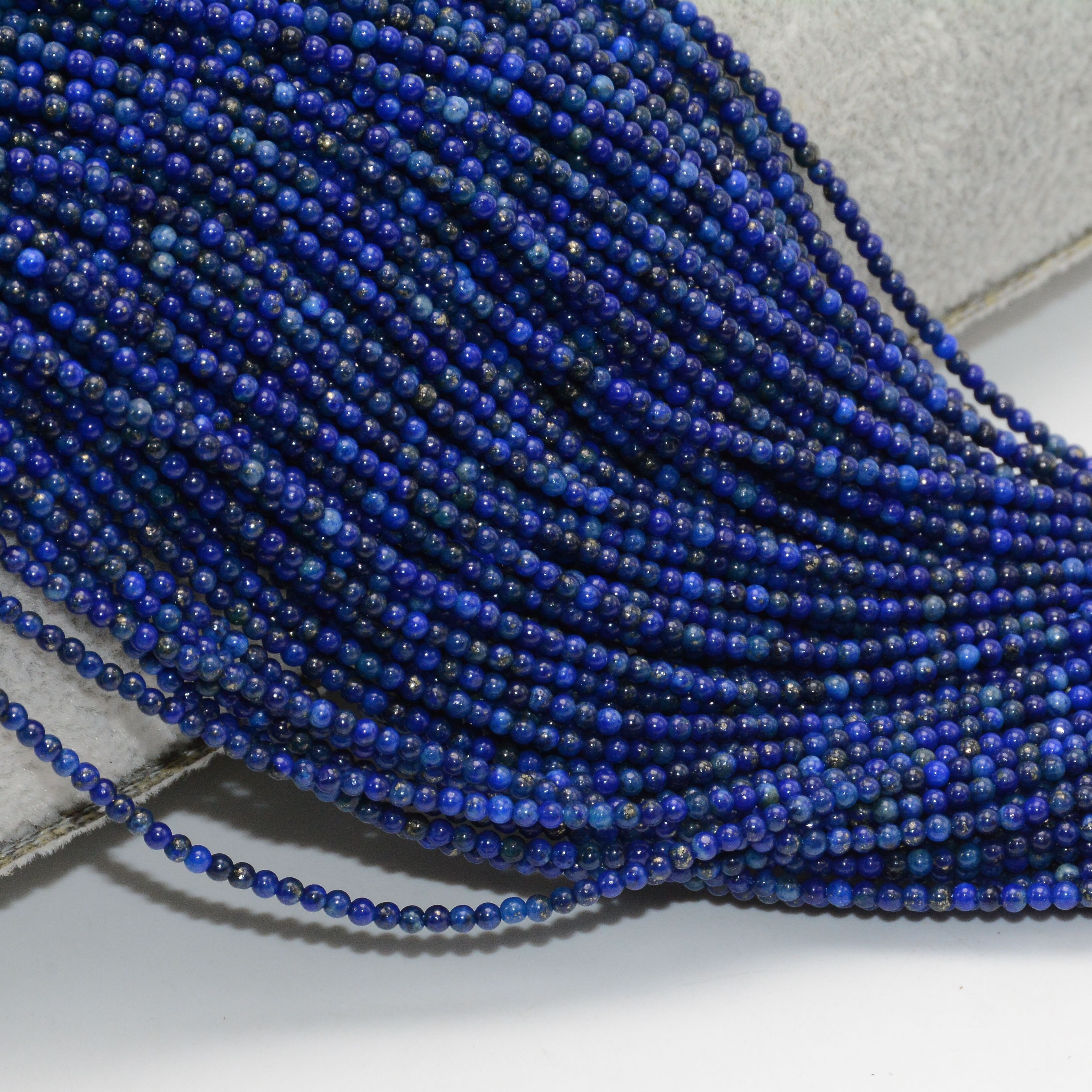 Lapis Lazuli naturais Pequenas Soltas Em Torno Beads 1.8mm-Sem Tratamento