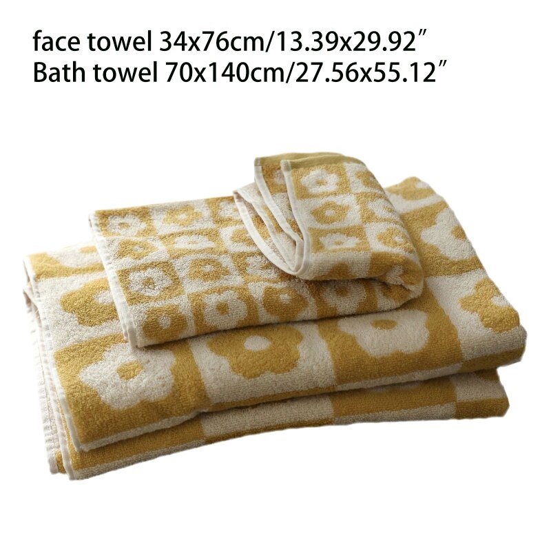 Huishoudelijke Geruite Bloemen Patroon Badhanddoek Katoen Washandje Douche Deken Snelle Droge Absorberende Super Zachte Zwembad Strand Q1FD