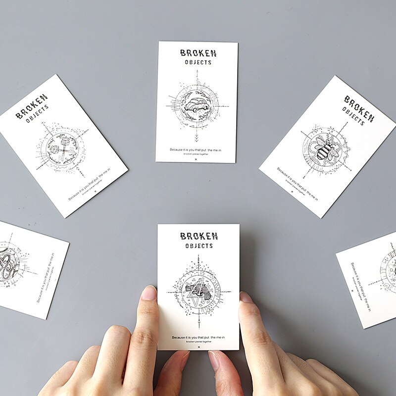 28 Sheets/Set Novelty Broken Objects Mini Greeting Card Postcard/Wish Card/Christmas And Year