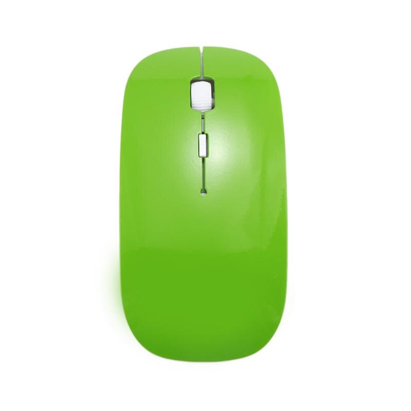 1600 DPI USB Optical Wireless Computer Mouse 2.4G Receiver Super Slim Mouse For Laptop PC Computer USB Receiver: type2 green