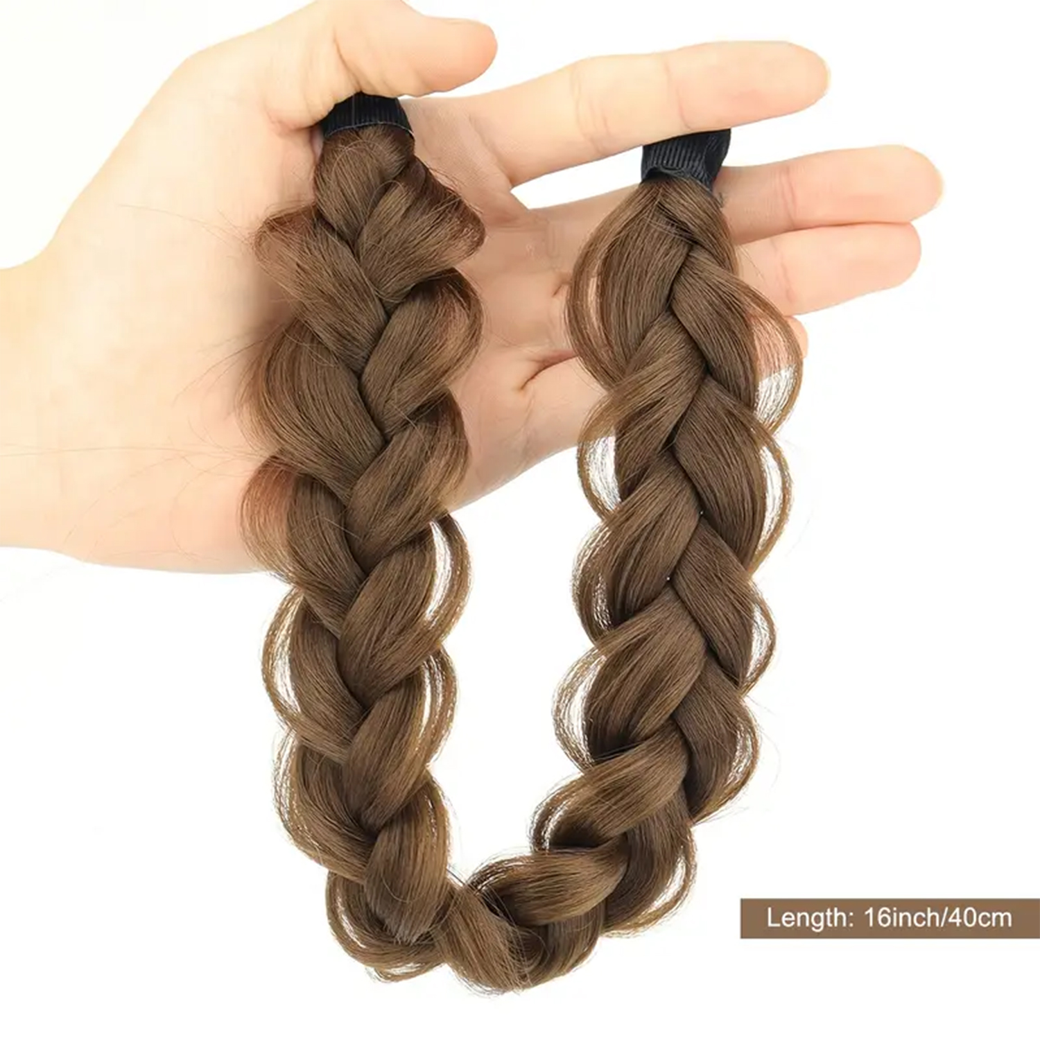Synthetic Hair Braided Headband With Elastic Band Style Black Brown Girls Braided Headwear Hair Accessories Suitable For Women