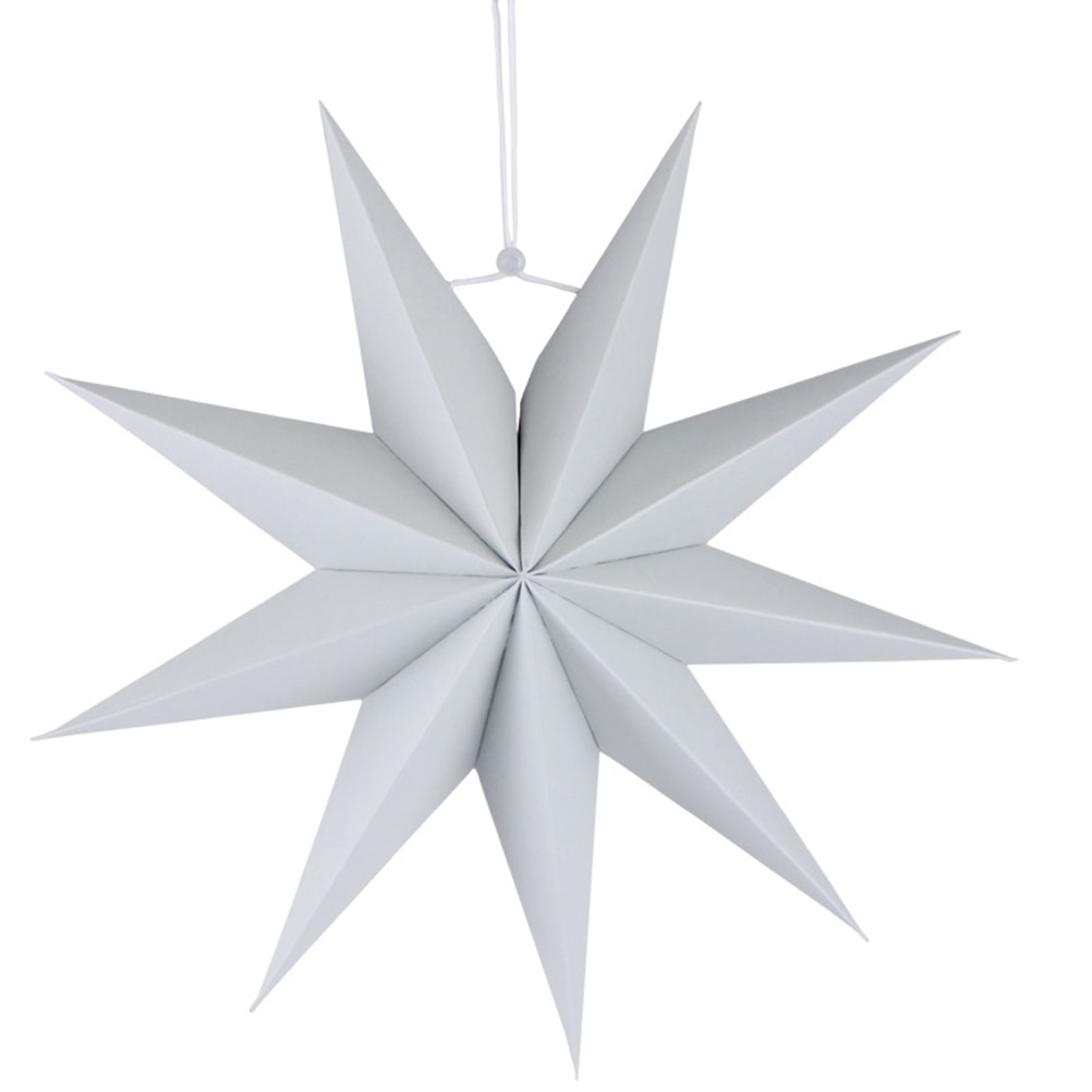 Lanterne étoile faite à la main, lampe en papier, respectueux de l'environnement, accessoire de lampe, 30cm (gris)