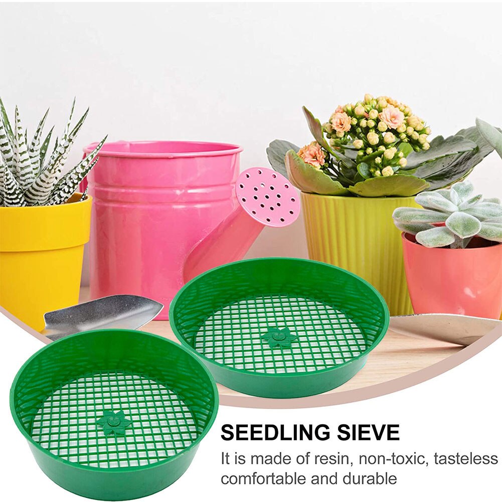 3Pcs/Set Plastic Garden Sieve Riddle Green For Compost Mesh Soil Sieve Filtration Large Stones And Twig From Soil Garden Tool