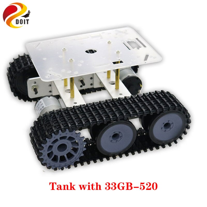 Diy Metalen Tank Chassis Mini TP100 Smart Crawler Robot Platform Hoge Koppel Motor Met Encoder Gratis Acryl Panel Voor Arduino/Uno: tank with 33GB-520