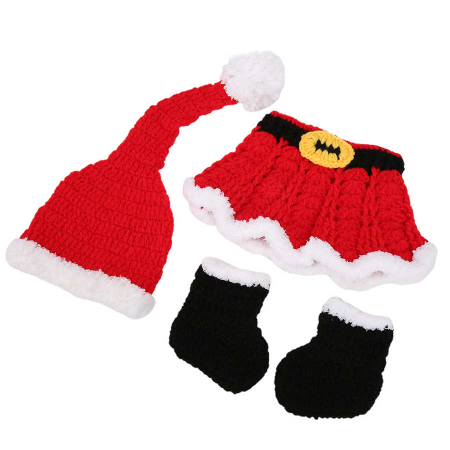 Novo bebê crochê roupas de natal algodão macio recém-nascido fotografia prop infantil crochê malha