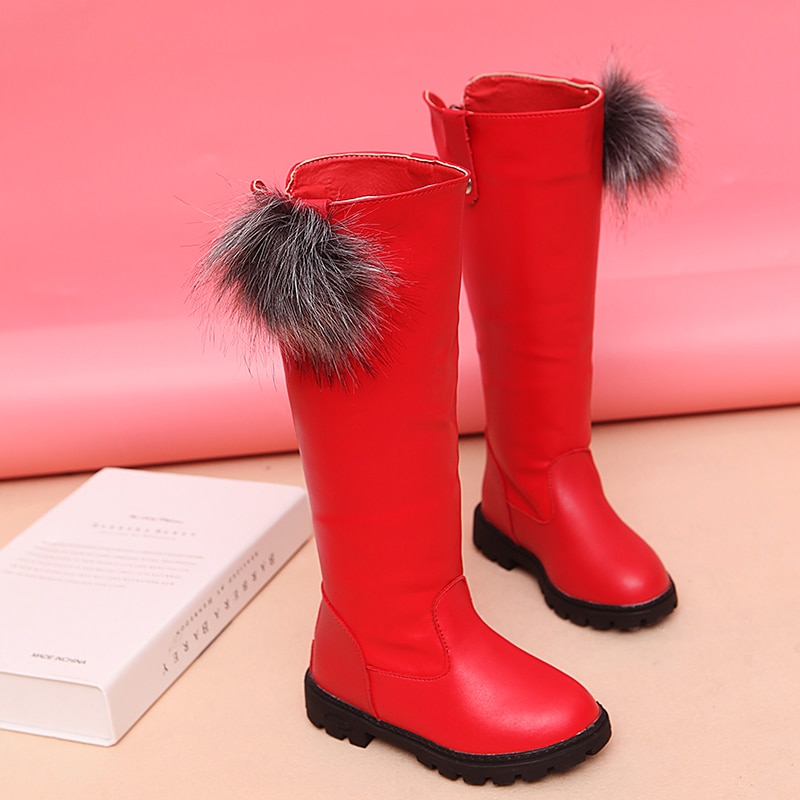 winter boots for girls leather shoes Children Girl princess knee-high Boots Anti-Slip Infant Kids Baby Shoes SC103