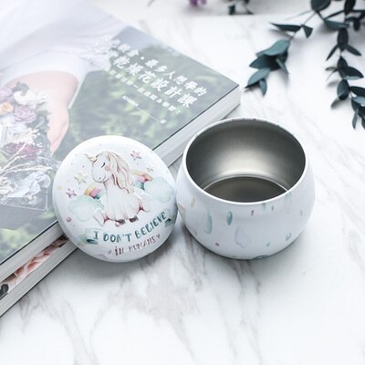 1set Candle Aromatherapy Iron Box Round shape DIY Candle Container Handmade Candle Material just box: N5