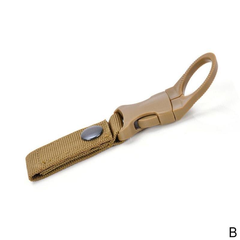 Plastic Hook Nylon Webbing Clip Cycling Water Bottle Chain Hiking Key Convenient Bottle Carabiner Water Hook Camping Holder A6E6: Khaki