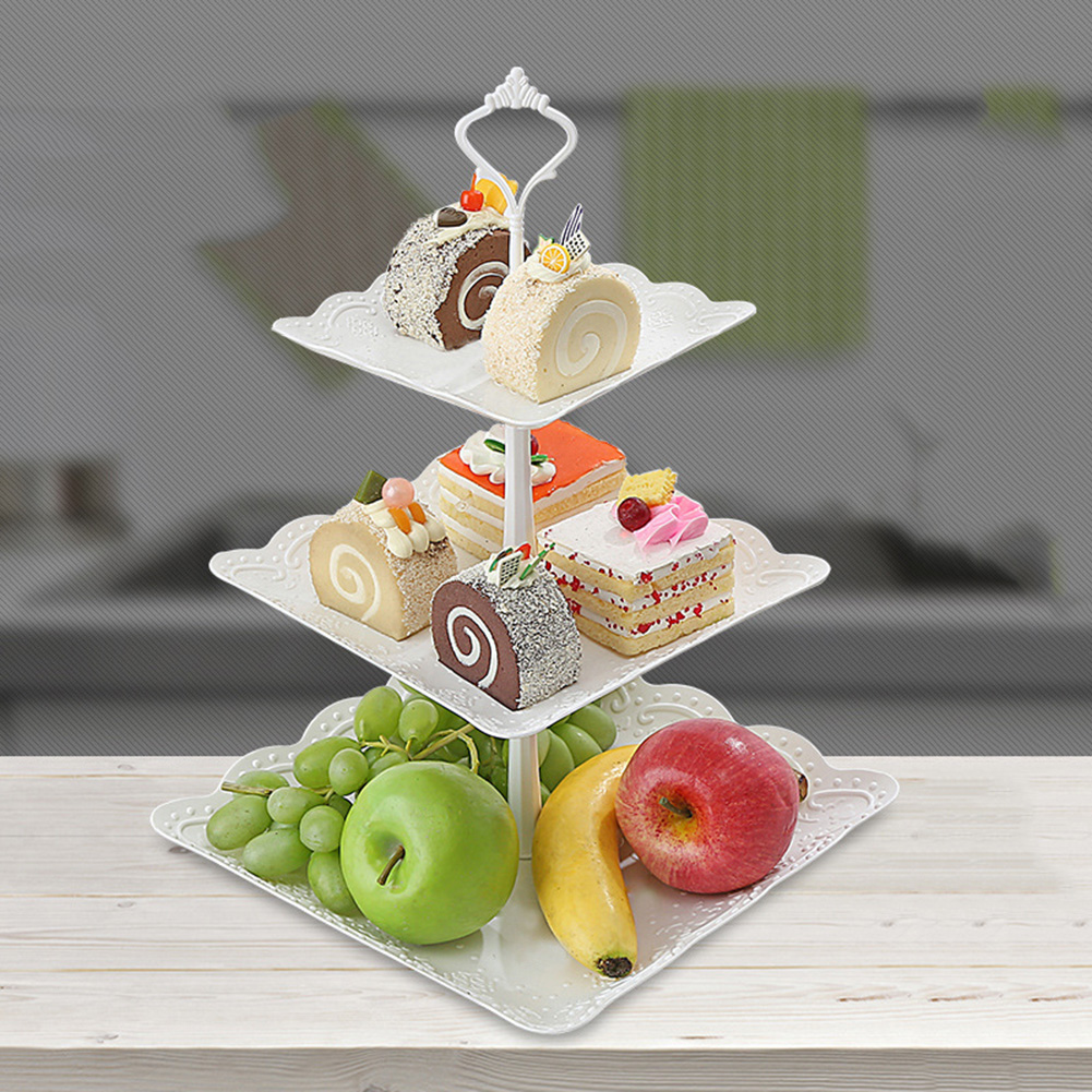 2/3 våningar frukt tårtfat hållare stå hem festival födelsedagsfest afternoon tea porslin dessert förvaringsställ för grönsaker