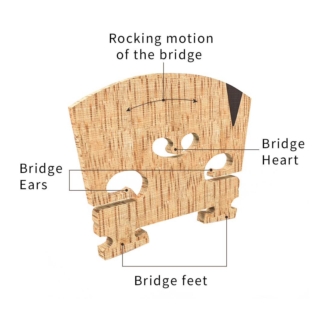 Puente para el violín de arce de grado AA 1PC-Master, tamaño 4/4, puente de Violín con incrustación de ébano