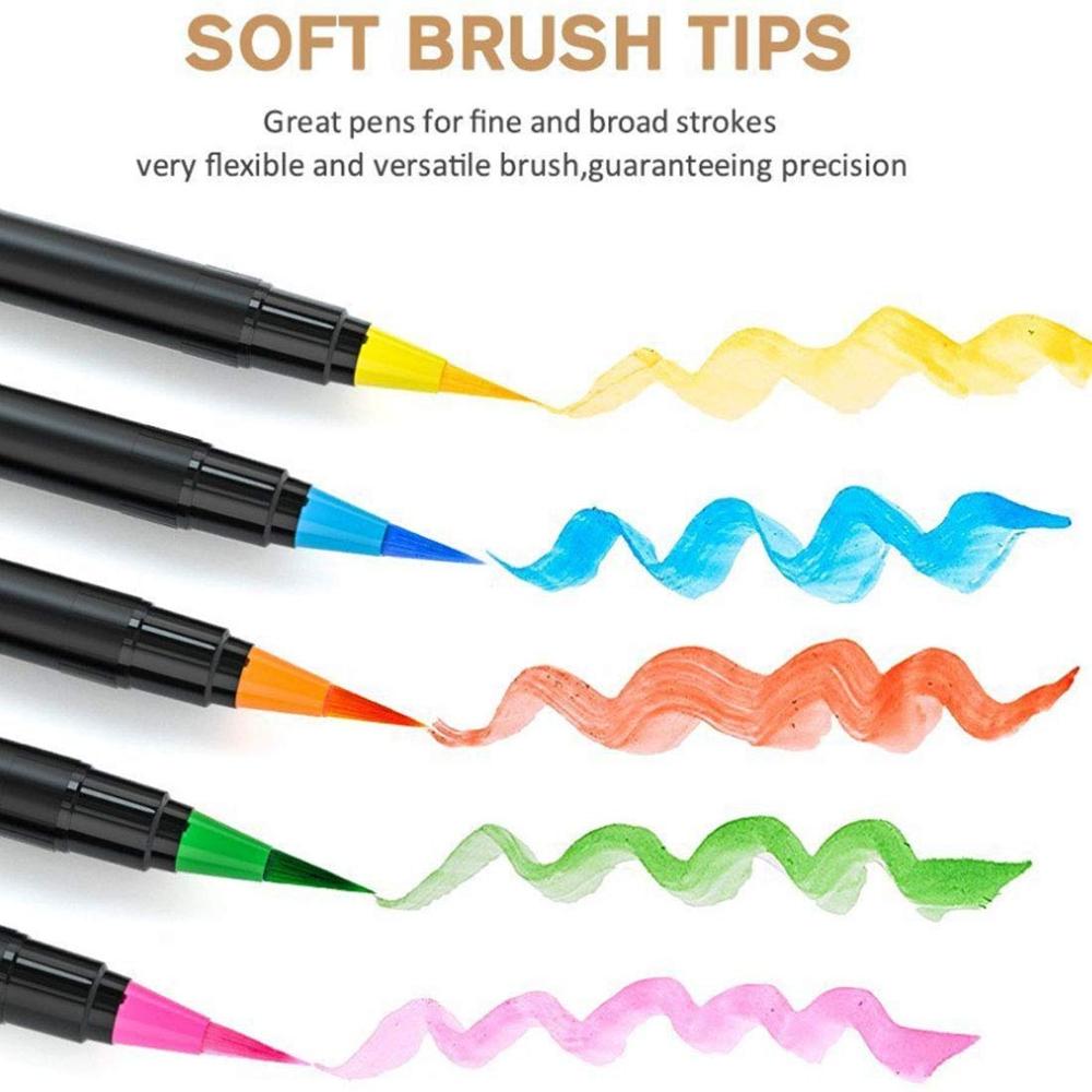 20 Kleur Aquarel Brush Pen Set Plus 1 Coloring Pen Makkelijk Wasbaar Tekening Schilderen Kalligrafie Belettering Art Kids F901
