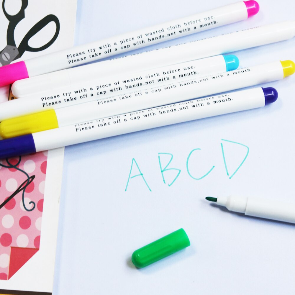 Disappearing Erasable Ink Fabric Marker Pen Water Erasable Pen&Sewing Measuring Gauge for Quilting Dressmaking Sewing Tool