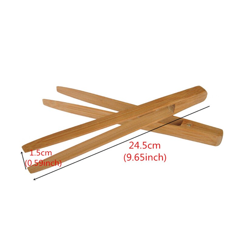 4YANG Stainless Steel Wooden Plastic Kitchen Food Utensils Buffet Cooking Tool Anti Heat Bread Clip Pastry Clamp Barbecue Tong: JJCJ000100007