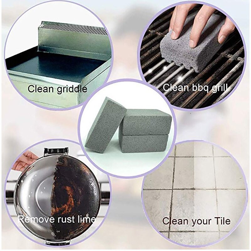 BBQ Cleaner Barbecue Grill Cleaning Brick Non Slip Odorless BBQ Cleaning Stone Stains Cleaner for Grill Mesh BBQ Accessories