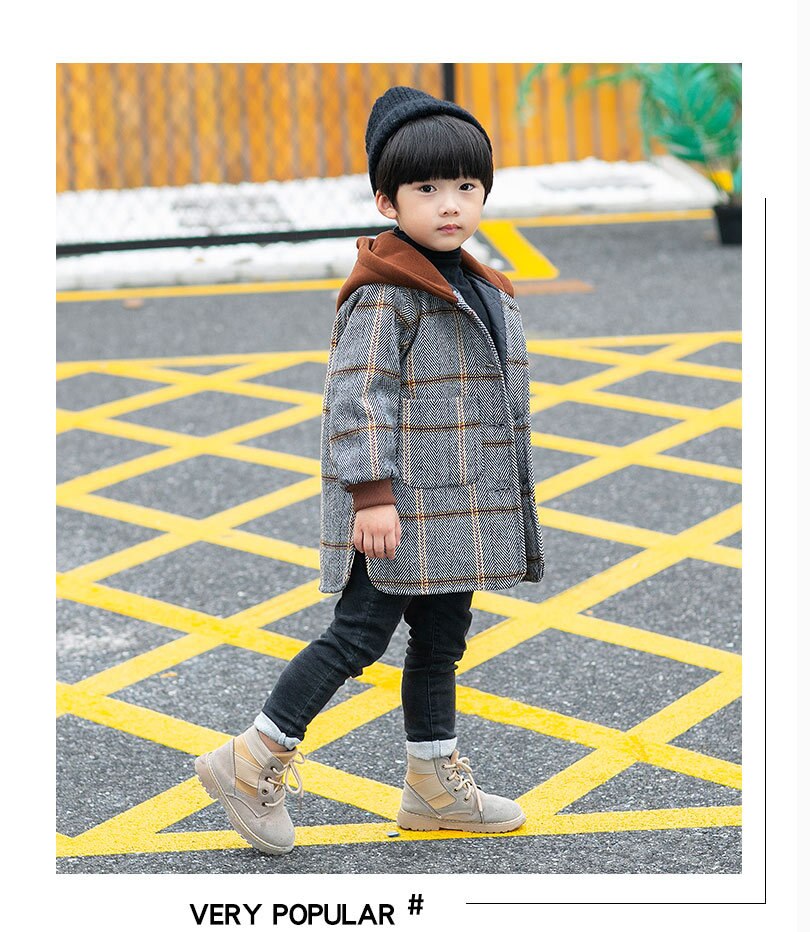 Winter Lente Jongen Dikke Wollen Jas Jongens Kleding Jongens Jas: 8