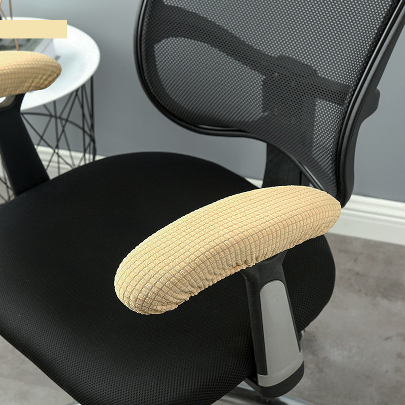 Housse de protection pour accoudoirs de chaise, extensible, anti-poussière, bras coudé, pour ordinateur de bureau: jaune clair
