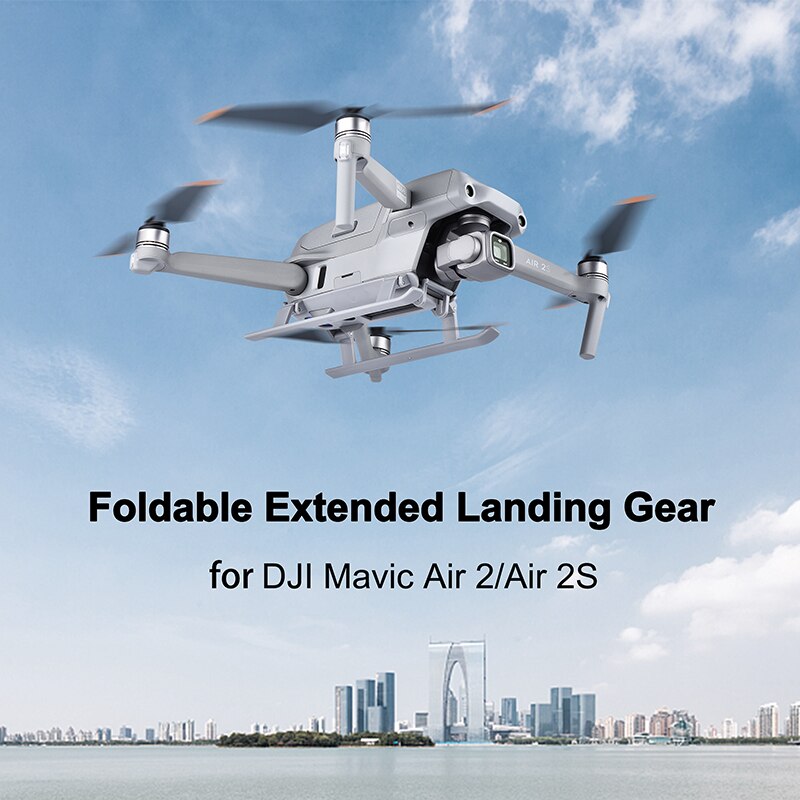 Til dji air 2s mavic air 2 landingsstel dronetilbehør udtrækkelig glidebakke med benbeskytter reservedele stativ combo kit