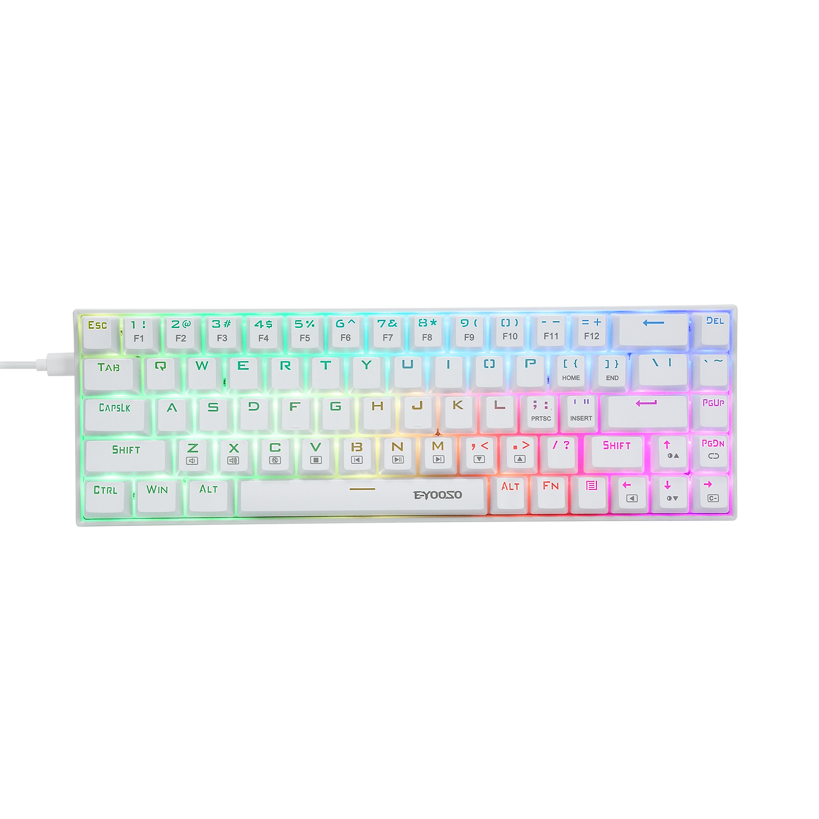 Z-686 60% Mini Mechanical Gaming Keyboard , E-Yooso 68 Keys Wired RGB Backlit Dust-Proof Switch Compact for Computer