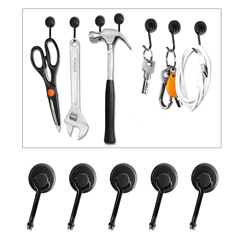 6 Stuks Sterke Magnetische Haken Zware Muur Haken Hanger Sleutel Jas Cup Opknoping Hanger Voor Thuis Keuken Opslag Organisatie