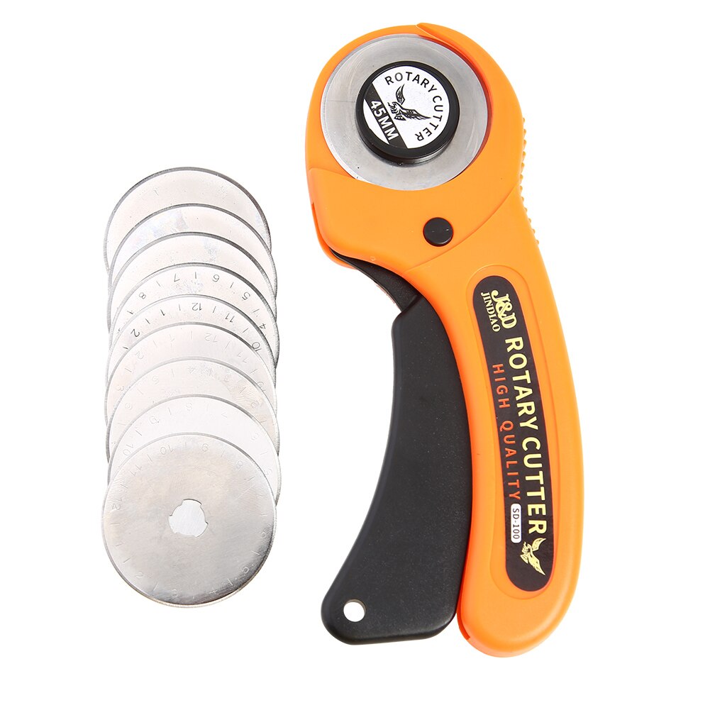 Rotary Cutter Set Blades Fabric Circular Quilting Cutting Patchwork Sewing Tools for Household Female Sewing Supplies: cutter with 10blades