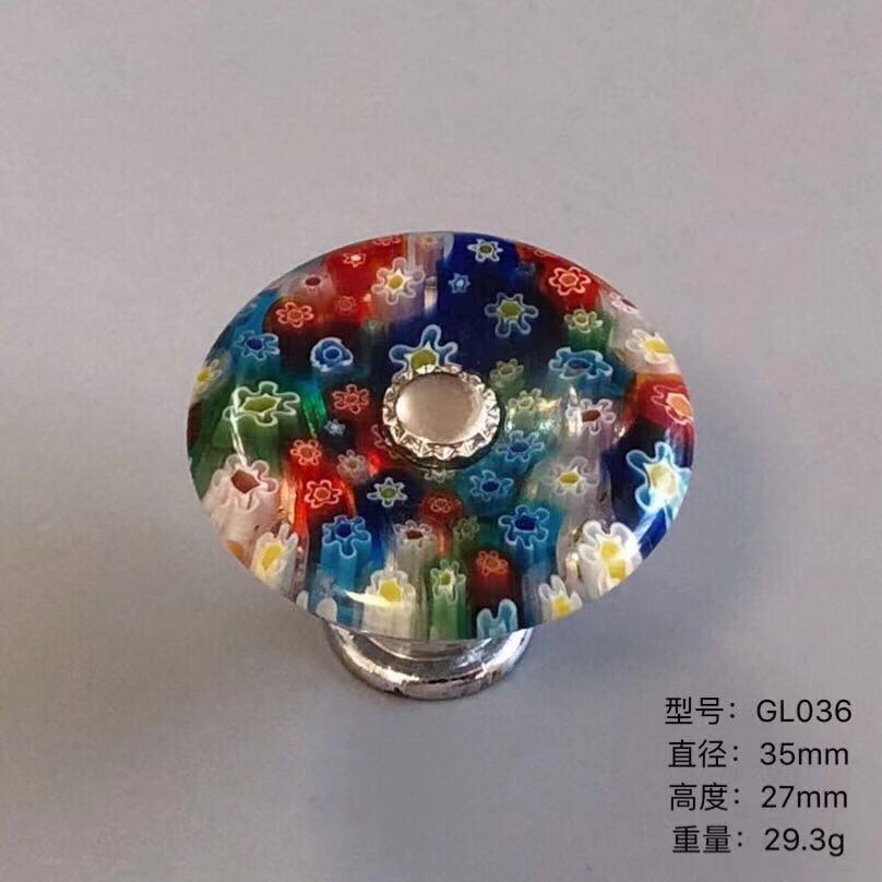 Tirador de cristal Multicolor para cajones, herrajes para decoración del hogar, tiradores de puerta de cocina y muebles: Azul
