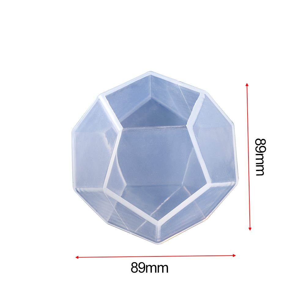 Moule en Silicone sphère à facettes dodécaèdre, Micro paysage 3D, résine époxy pour bricolage, artisanat en résine époxy, décoration de Table de maison: Bleu