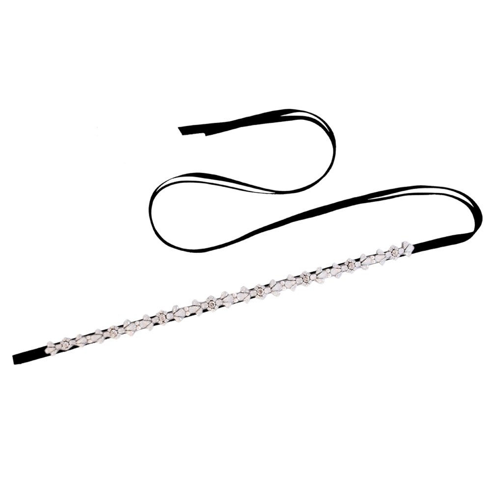 Bruidsriemen Voor Trouwjurk Strass Riem Voor Formele Jurk Zilver Glitter Strass Sjerp Riem Handgemaakte Zwart Lint Kristal Riem Bling Glitter Lint Riem Voor Bruid Vrouwen Formele Jurk, Sliver, zwart