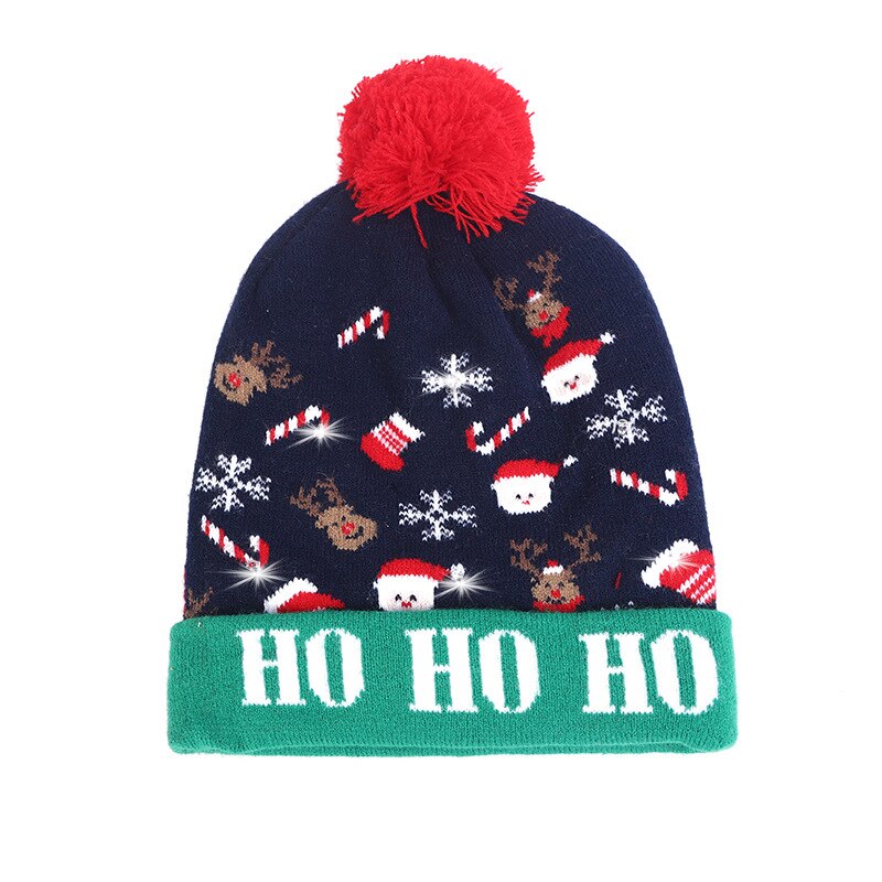Kerstmutsen met led-licht, gebreide kerstmuts voor kinderen, kerstversiering voor volwassenen, kerstversiering, kerstversiering, gelukkig jaar: 7
