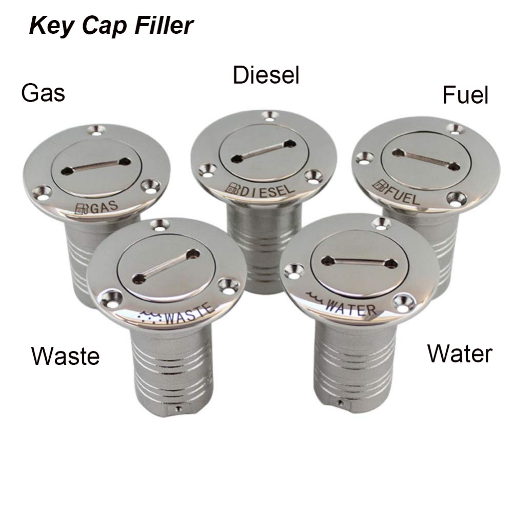 316 Rvs Marine Boot Hardware Dek Filler Brandstof Water Afval Diesel Gas Sleutel Cap Brandstof Water Was 38 Mm of 50 Mm Cap