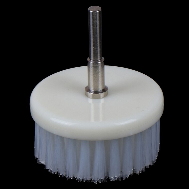 1x 60mm White Soft Drill Powered Brush Head For Cleaning Car Carpet Bath Fabric