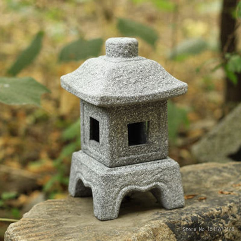 Dekorationsprodukter gårdhave japansk keramik imiteret sten lampe ornamenter imitation marmor rød ler japansk havelanterne