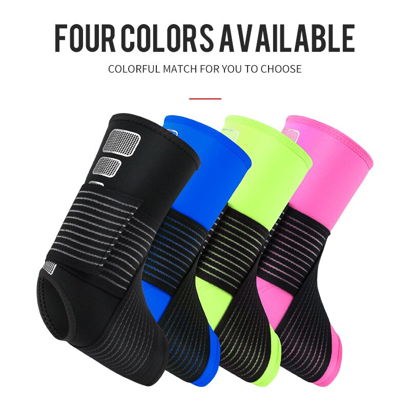 1pcs Elastic Ankle Support Brace for Basketball Sprain Prevention Adjustable Sports Compression Bandage Ankle Guard