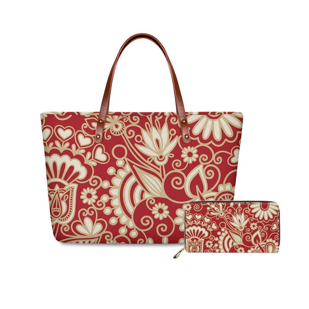 2 pz/set modalità Personalizzata Donne Borse Polinesiana Tradizionale Tribale Del Modello di Lusso di Disegno Borse A Spalla Per La donna Casual Della Borsa Della Borsa